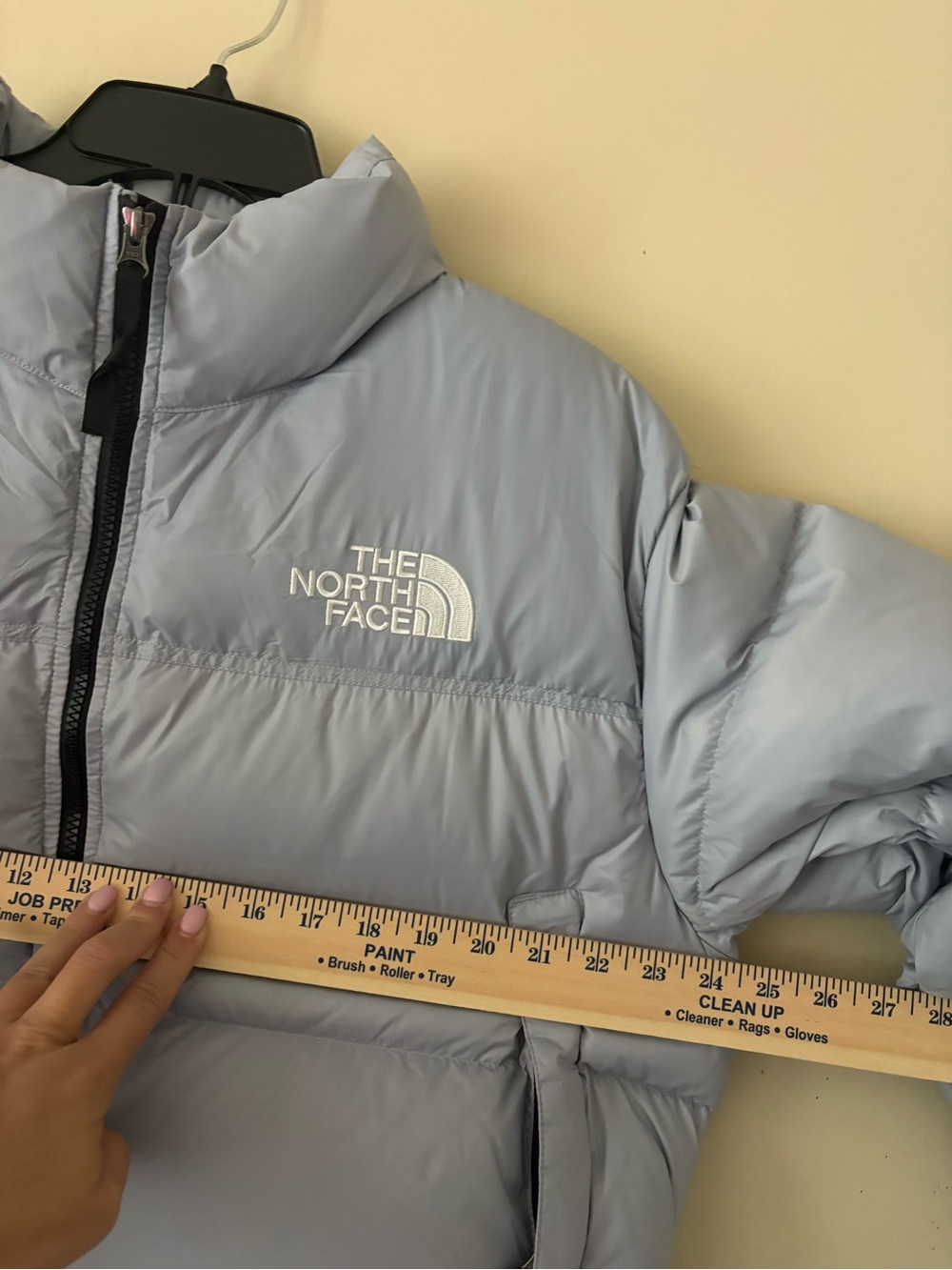 The North Face 700 Pale Blue Cropped Relaxed Fit Women’s Puffer Jacket SZ.XL NEW - Picture 8 of 16
